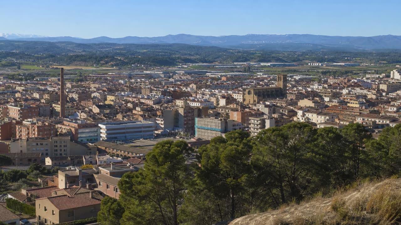 Vista ilustrativa de Igualada y la cuenca de Òdena